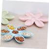 Flower-Shaped Plastic Feeding Bowl with Six Compartments, Pink view 3