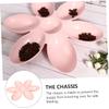 Flower-Shaped Plastic Feeding Bowl with Six Compartments, Pink view 4