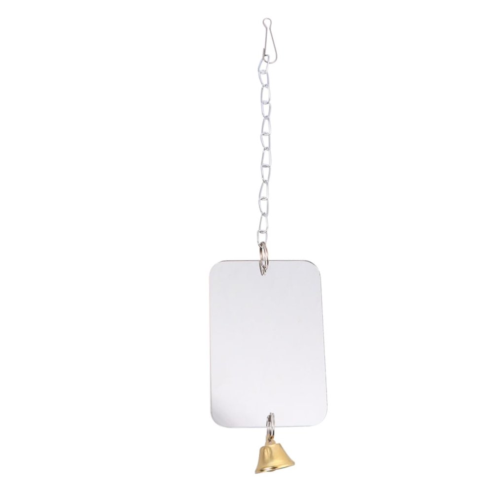VICASKY Metal Parrot Cage Mirror with Bell, 8 x 12 cm, 1 Piece