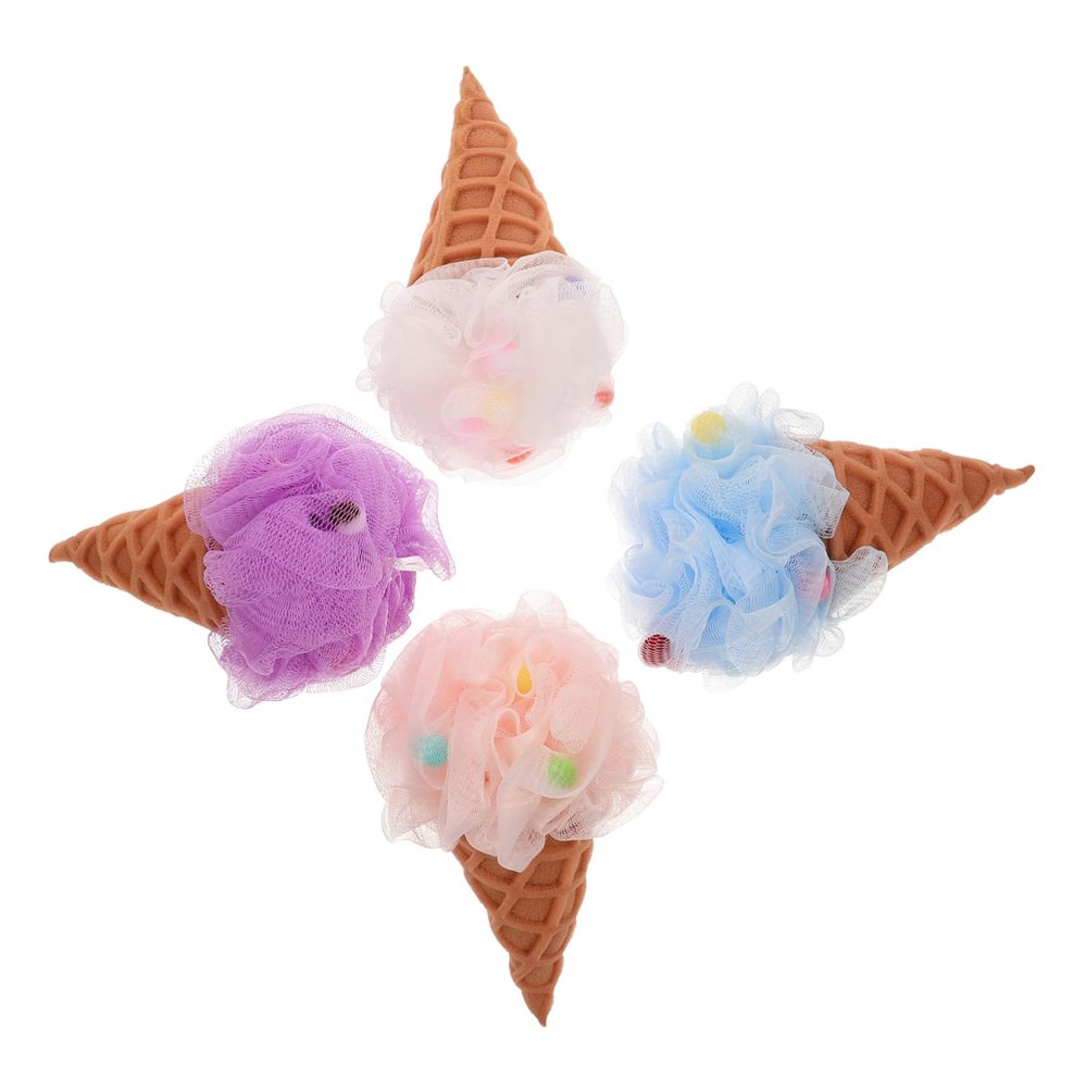 Ice Cream Bath Sponges, 4-Piece Set for Children