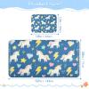 Cooling Baby Mattress Pad with Unicorns, Rainbow Colors, 28 x 52 in, Ultra-Soft, Blue view 2
