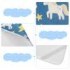 Cooling Baby Mattress Pad with Unicorns, Rainbow Colors, 28 x 52 in, Ultra-Soft, Blue view 4