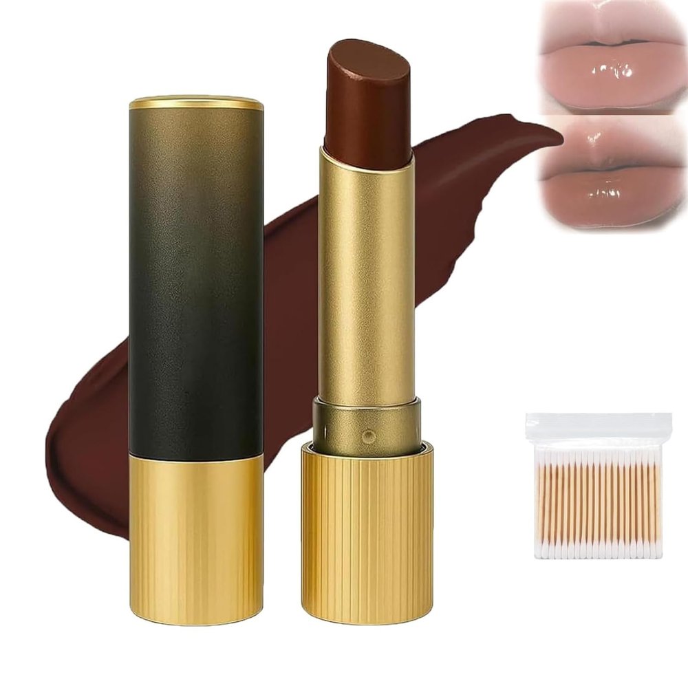Finding Ferdinand Black Lip Balm, Vegan Tinted Balm with Chocolate Scent, Cool Brown