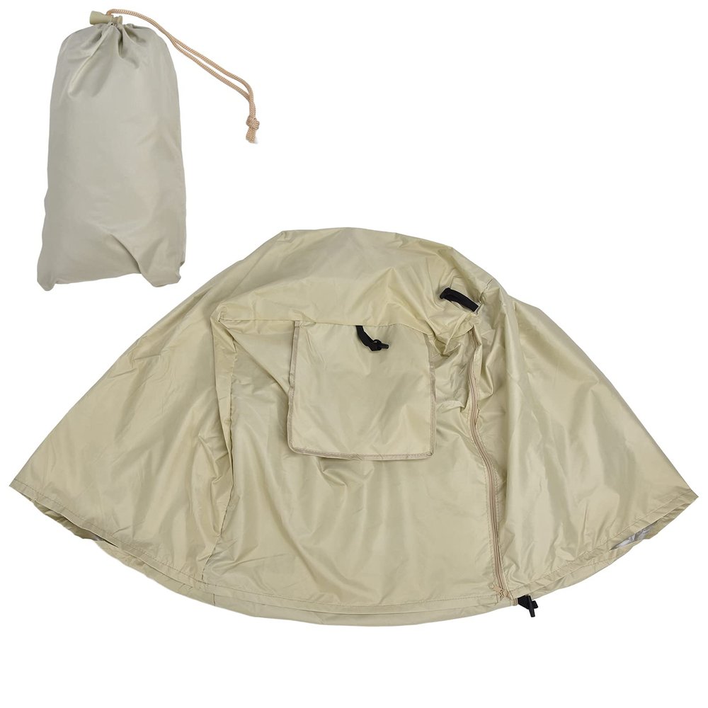 DIRBAK Dog Crate Cover with Mesh Window and Zipper, for Wire Dog Crates, Indoor and Outdoor, 210D Oxford Fabric, 94 x 63.5 x 61 cm, Beige