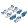 Miniature Yacht Decorations for Aquariums and Tables, 8-Piece Blue Resin Set view 1
