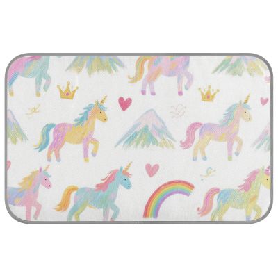 Amooorous Self-Cooling Pet Bed with Cartoon Rainbow Unicorn Design, Summer Cooling Dog Bed for Rabbits and Outdoor Use