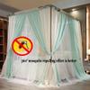 XRPOUXMTE 2-Color Linen Bed Canopy Mosquito Net with 4 Corner Posts, 150/180/200 cm view 4
