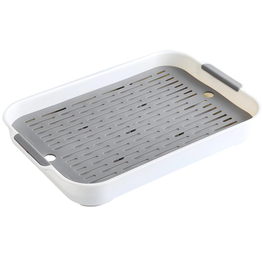 Double-Layer Pet Toilet with Removable Grate, Non-Slip, for Small Pets (14.4 × 9.6 × 2 in)