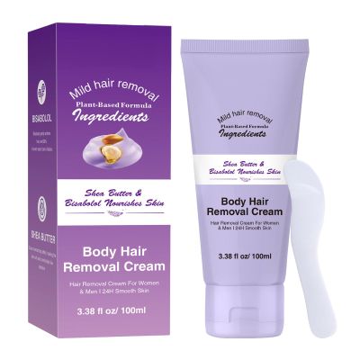 Body Hair Removal Cream with Spatula Applicator, Gentle Formula, Safe for Sensitive Skin (1)