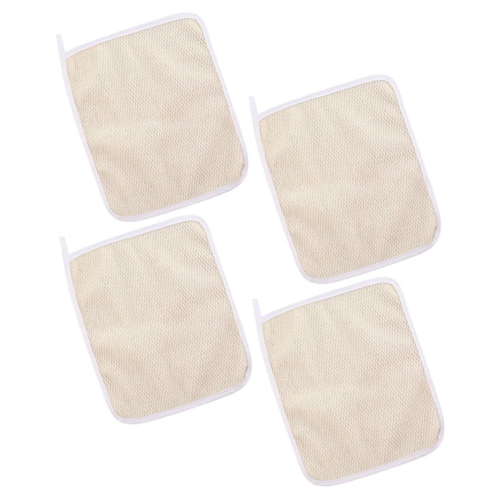 VICASKY 4-Piece Exfoliating Nylon Wash Gloves for Back Cleaning and Body Care