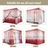 XRPOUXMTE 4-Corner Bed Canopy Mosquito Net for Single and Double Beds, Four-Season Curtain for Girls, Boys, and Adults view 4