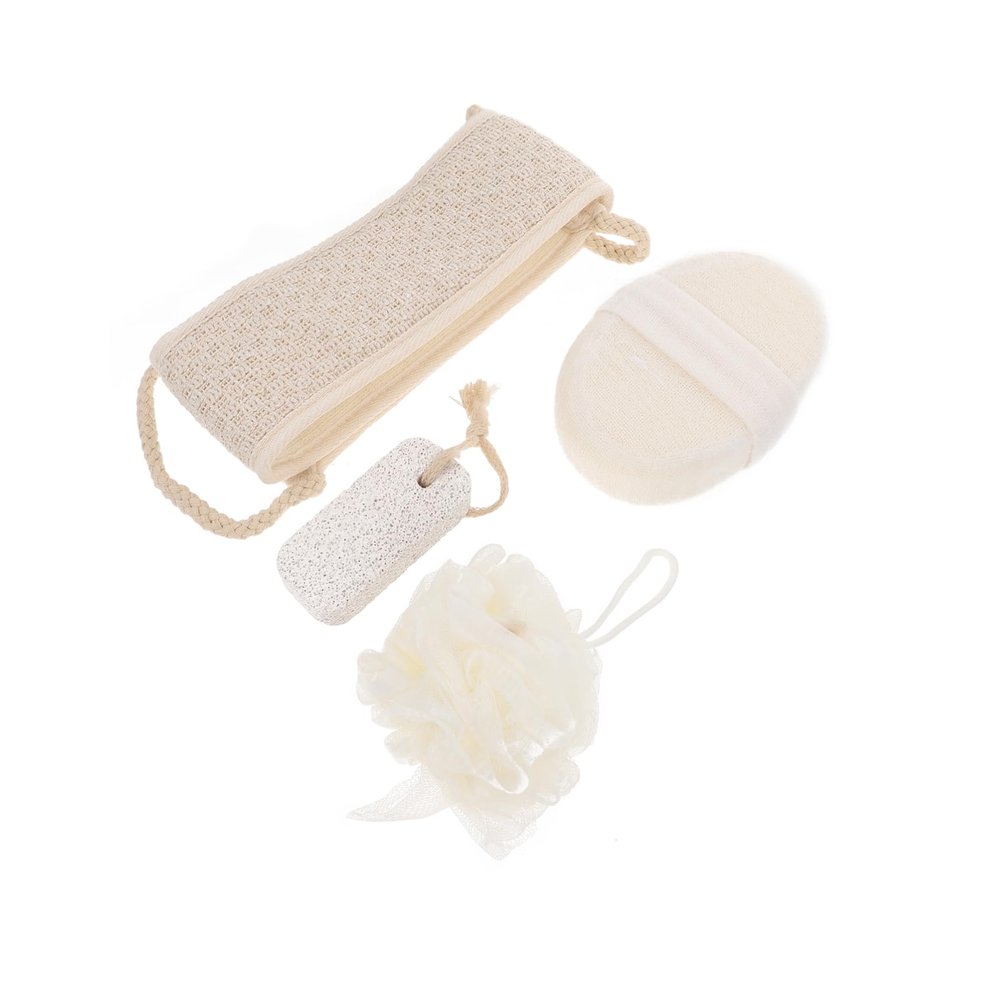 4-Piece Flax Bath Exfoliating Set