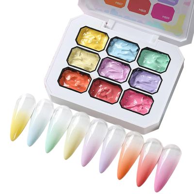9-Color Gradient Gel Polish for Nail Art