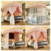 XRPOUXMTE Double-Bed Canopy Mosquito Net with U-Shaped Rail, Height-Adjustable, Blue, 180 cm view 2