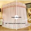 XRPOUXMTE Double-Bed Canopy Mosquito Net with U-Shaped Rail, Height-Adjustable, Blue, 180 cm view 3
