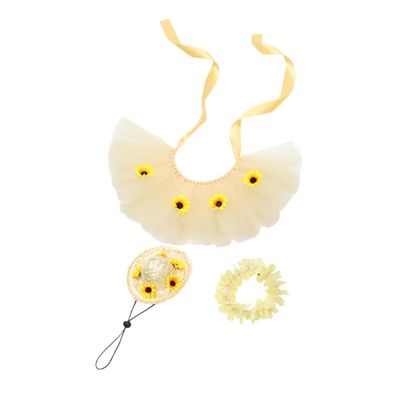 Abaodam Party Pet Costume with Yellow Hawaii Design