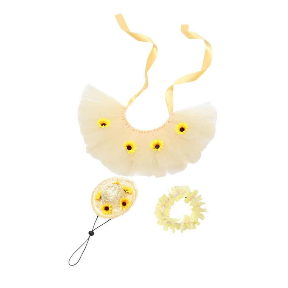 Abaodam Party Pet Costume with Yellow Hawaii Design