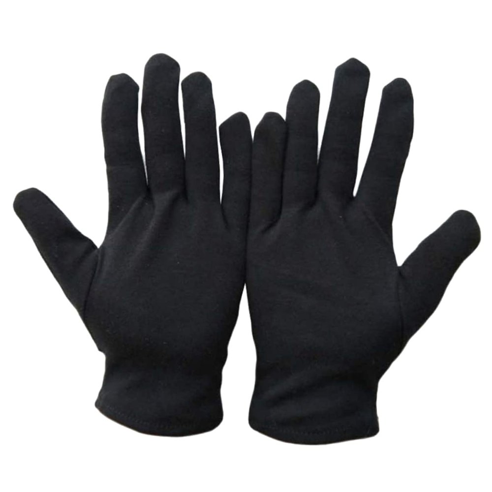 Beaupretty 12 Pairs Black Cotton Moisturizing Gloves with Protective Function, Reusable, for Industrial and Outdoor Work, Size S