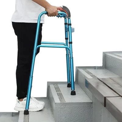 Folding Adult Walker with Stair-Climbing Aid