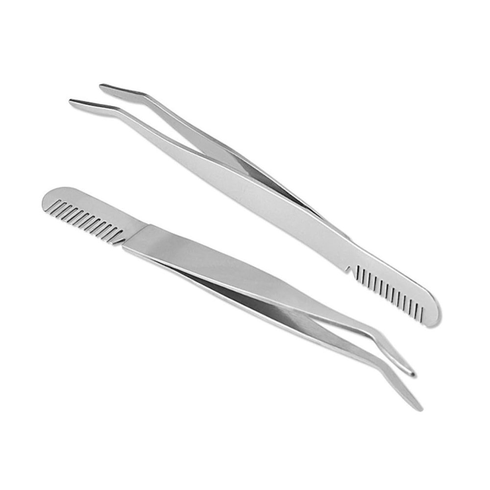 Beaupretty Stainless Steel Eyebrow Tweezers with Comb