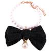BAZEITFLOW Elegant Cat Collar with Bow and Pearls view 1