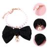 BAZEITFLOW Elegant Cat Collar with Bow and Pearls view 4