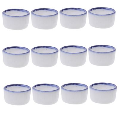 VICASKY Mini Ceramic Water Bowl - 12 Pack