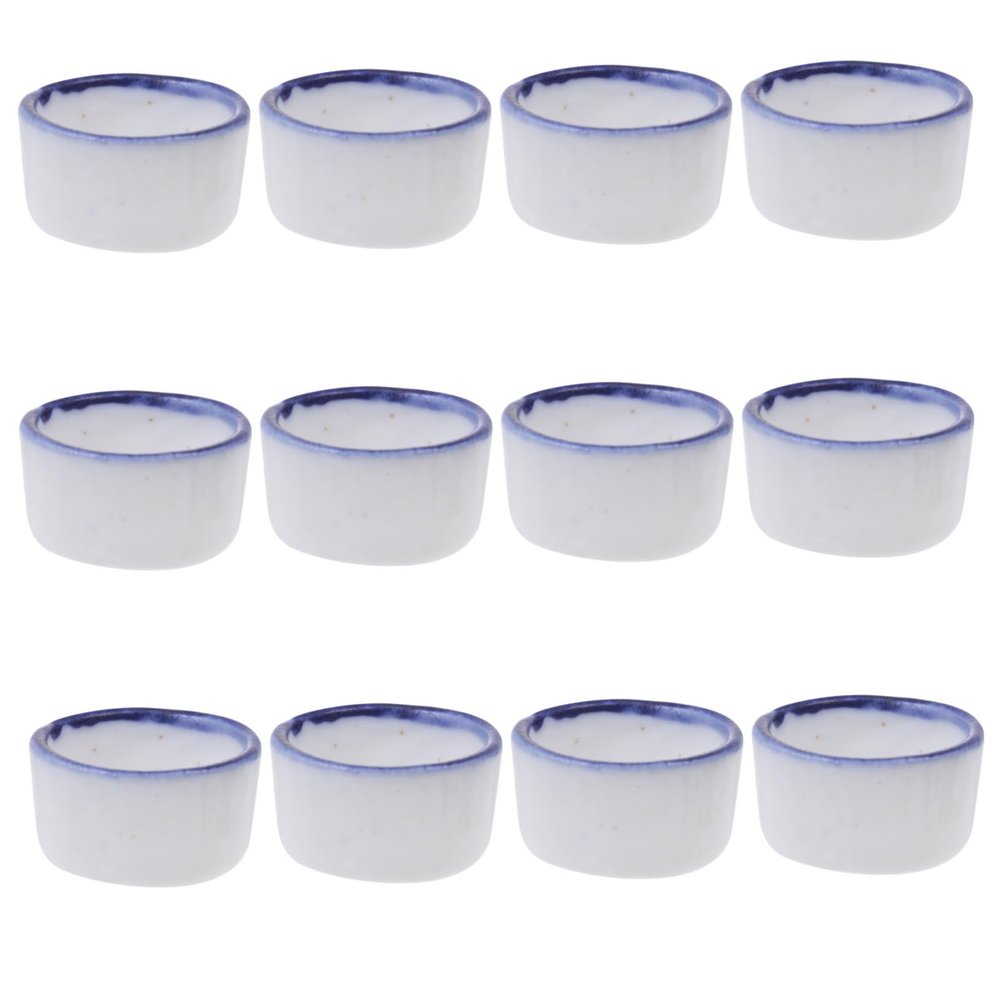 VICASKY Mini Ceramic Water Bowl - 12 Pack