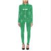 YGZHANYUANOKU Figure-Hugging Plus-Size Crossdresser Catsuit, Green, 5XL view 1