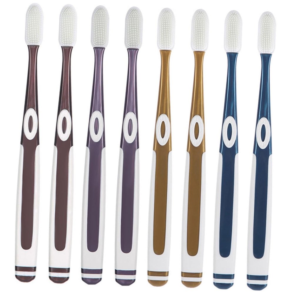 OATIPHO 8-Piece Compact Manual Toothbrushes for Adults