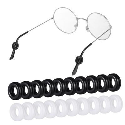 Round Silicone Anti-Slip Eyeglass Holders for Temple Arms, 10 Pairs