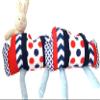 bab-Berlin Cloud Pillow, Blue and Red Polka-Dot Patchwork, 35 x 20 cm, Handmade view 1