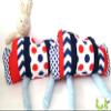 bab-Berlin Cloud Pillow, Blue and Red Polka-Dot Patchwork, 35 x 20 cm, Handmade view 3