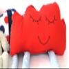bab-Berlin Cloud Pillow, Blue and Red Polka-Dot Patchwork, 35 x 20 cm, Handmade view 4