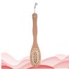 Double-Sided Bath Brush with Bristles, Beige, Wooden Handle, 1 Pc view 3