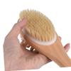 Double-Sided Bath Brush with Bristles, Beige, Wooden Handle, 1 Pc view 4