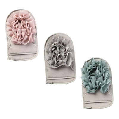 SHERCHPRY 3-Pack Viscose Exfoliating Bath Gloves, Double-Sided Shower Scrubbers for Smooth Skin, Random Color
