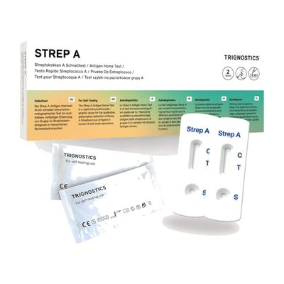 TRIGNOSTICS Strep A Rapid Test, 2 Tests, Sore Throat