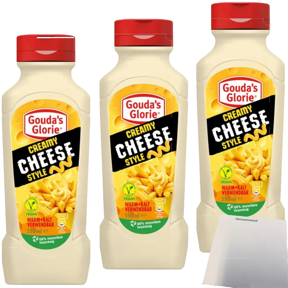 usy Bundle: Gouda's Glorie Creamy Cheese Style Sauce, 3-Pack (3 x 550 ml) + usy Block