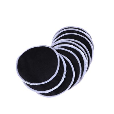10 Reusable Bamboo Fiber Makeup Remover Pads, Black