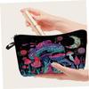 Mushroom-Shaped Cosmetic Bag with Moon Phases Print for Travel view 3