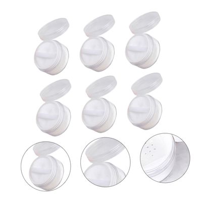 Transparent 50 g Plastic Powder Case with Powder Puff
