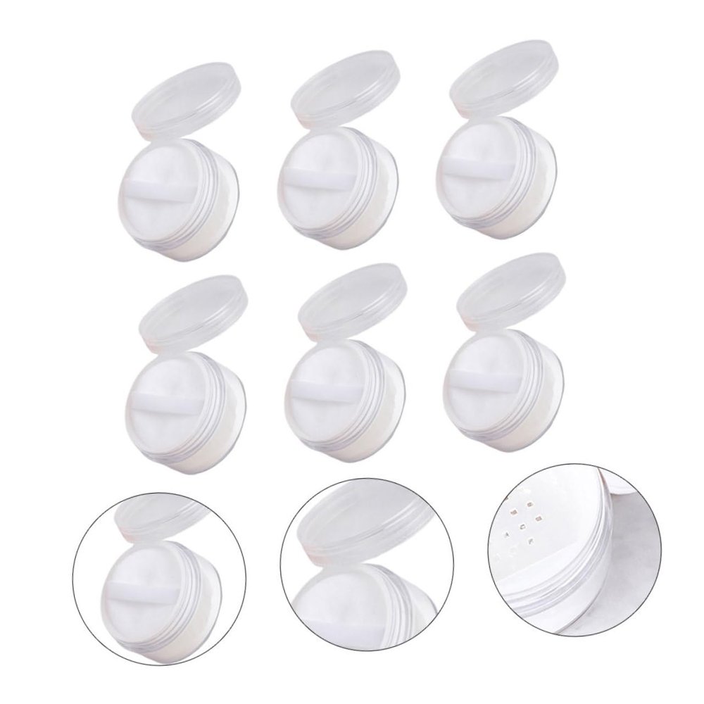Transparent 50 g Plastic Powder Case with Powder Puff