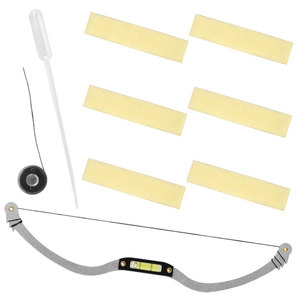 Arched Eyebrow Mapping Ruler, Aluminum Alloy, Silver, 1 Set