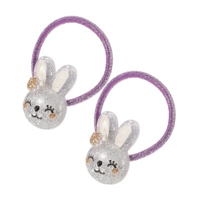Supvox 2-Piece Bunny Hair Ties, Decorative Rabbit Hair Accessories for Girls