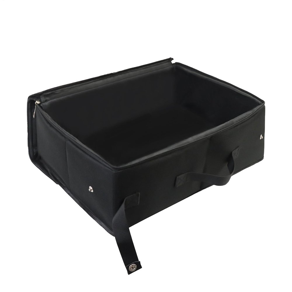Portable Folding Travel Litter Box for Cats, Waterproof Leak-Proof with Lid and Handle, Black