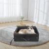 Portable Folding Travel Litter Box for Cats, Waterproof Leak-Proof with Lid and Handle, Black view 3