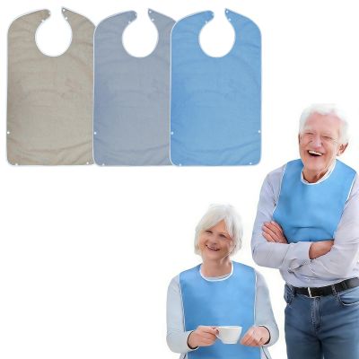 Funny Adult Bibs, 3-Pack, Waterproof, Easy-Clean, Unisex with Hook-and-Loop Closure, 75 x 45 cm