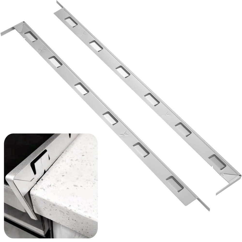 Heat-Resistant Stove Gap Covers, Stainless Steel, 26 mm, 2-Piece Set