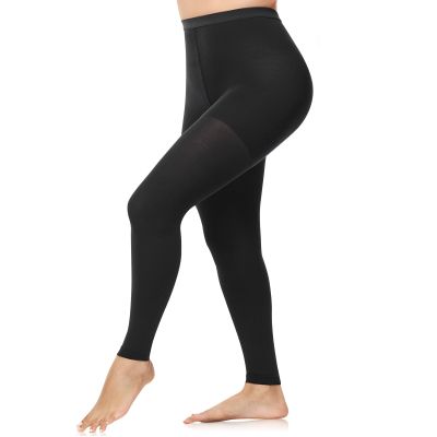 Ailaka Medical Compression Tights for Women & Men, 20–30 mmHg, Opaque, Open-Toe, Black, XXL